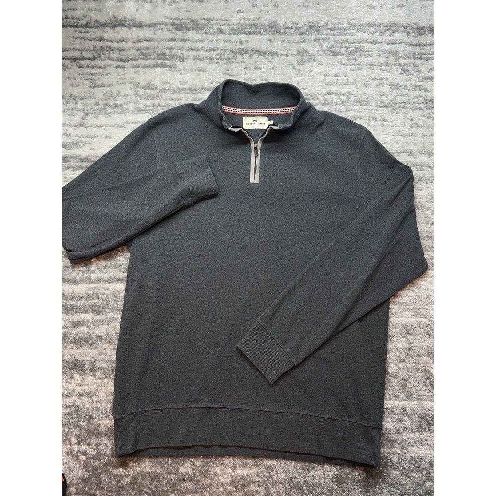 The Normal Brand Pullover Mens L Gray Quarter Zip Mock Neck Sweatshirt - Picture 2 of 9